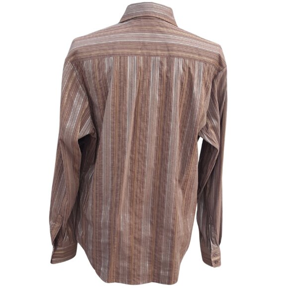 Le Chateau SZ Large Men's Brown Striped Button Up Shirt ⚡️ 3 for $55⚡️ - Picture 3 of 13